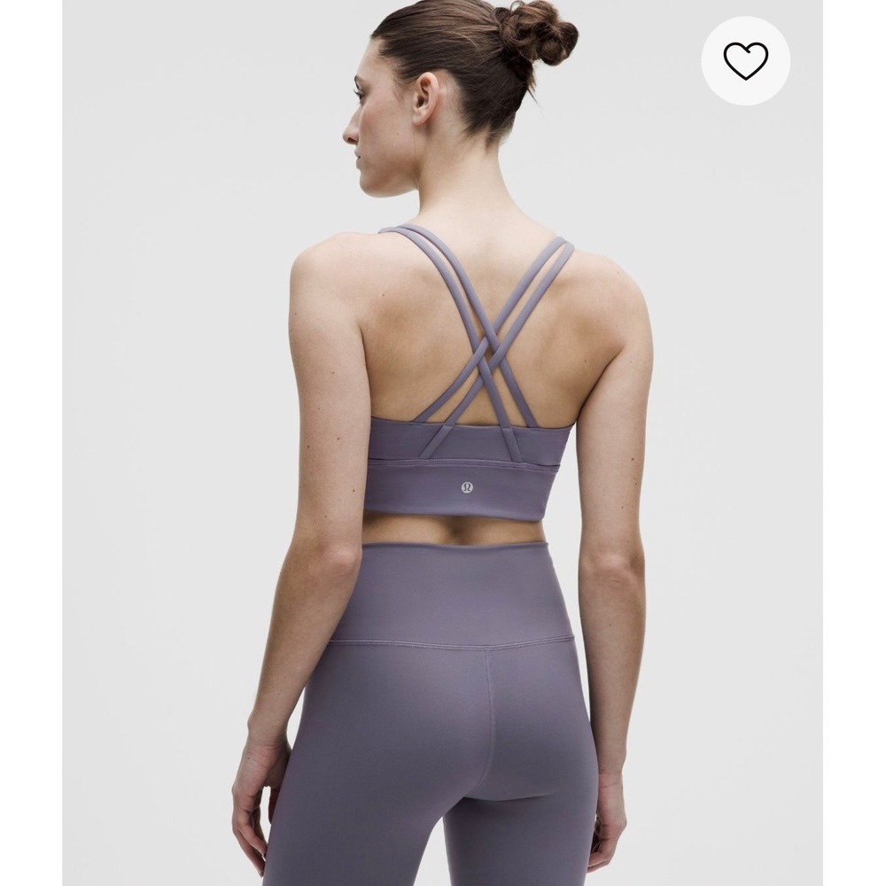 Lululemon Sports Bra Womens Energy Bra Size 4 Dusky Lavender Strappy Back